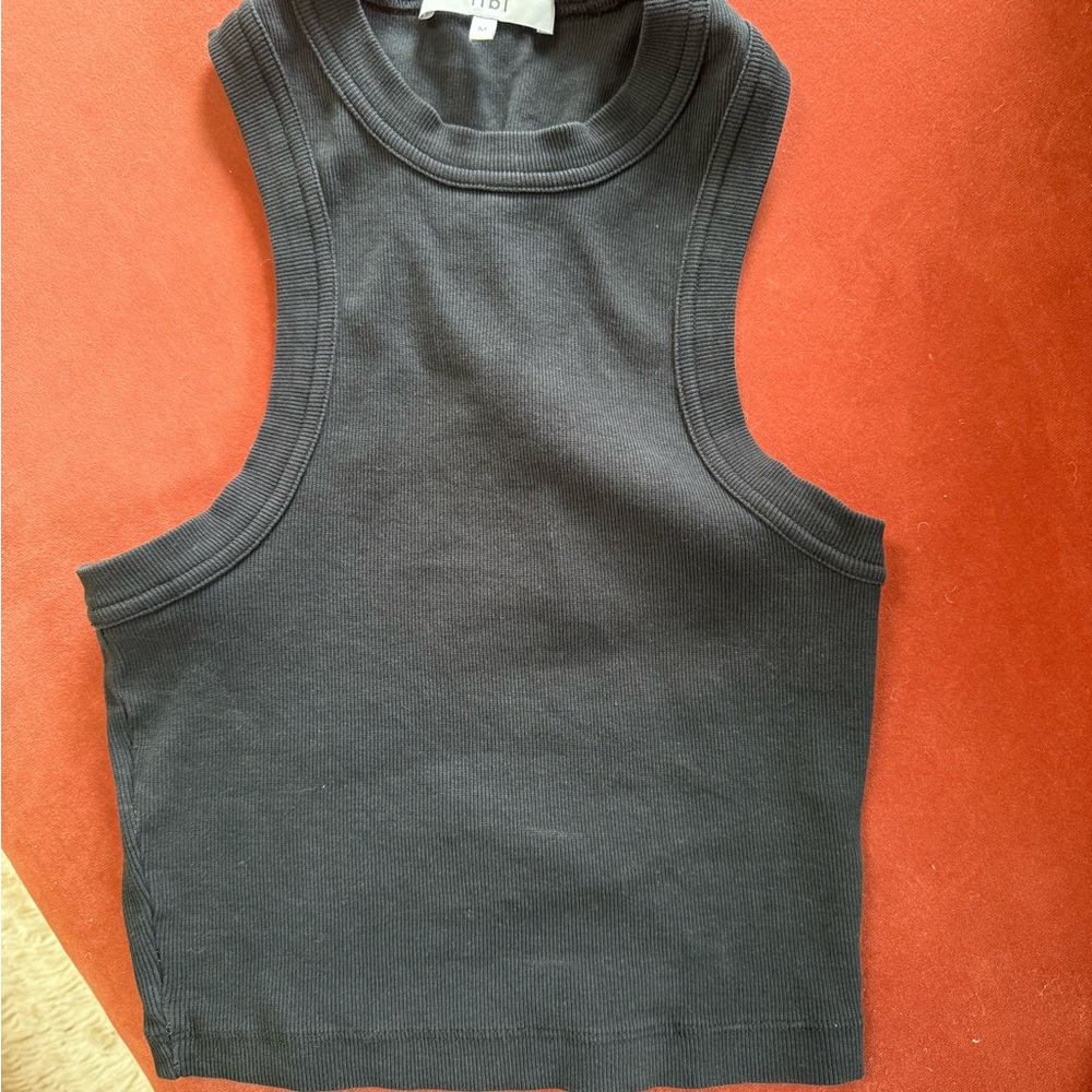 Tibi Black Ribbed High-Neck Tank - Picture 3 of 3